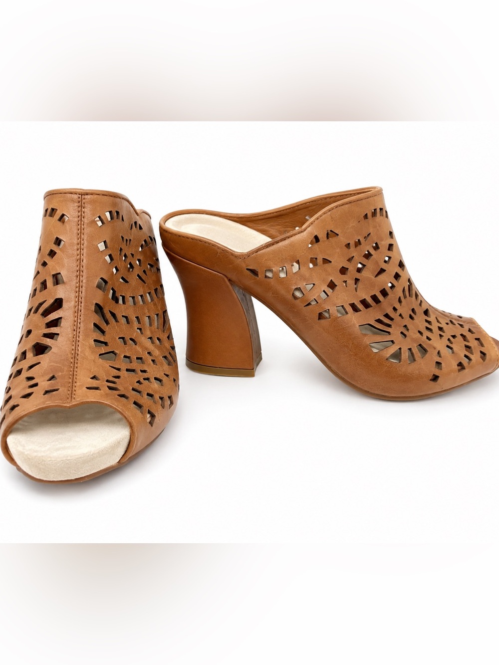 Earthies Premium Leather Block Heel Mules